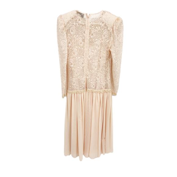 Vintage Ricki Lang for Nuit Prom Dance Party Lace Dress Sheer Skirt Size 4 - Picture 4 of 6